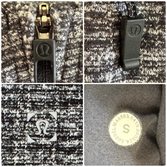 LULULEMON Serge Warm Full Zip Hoodie Heathered Gray Sweatshirt Pockets Men’s S - Picture 11 of 11